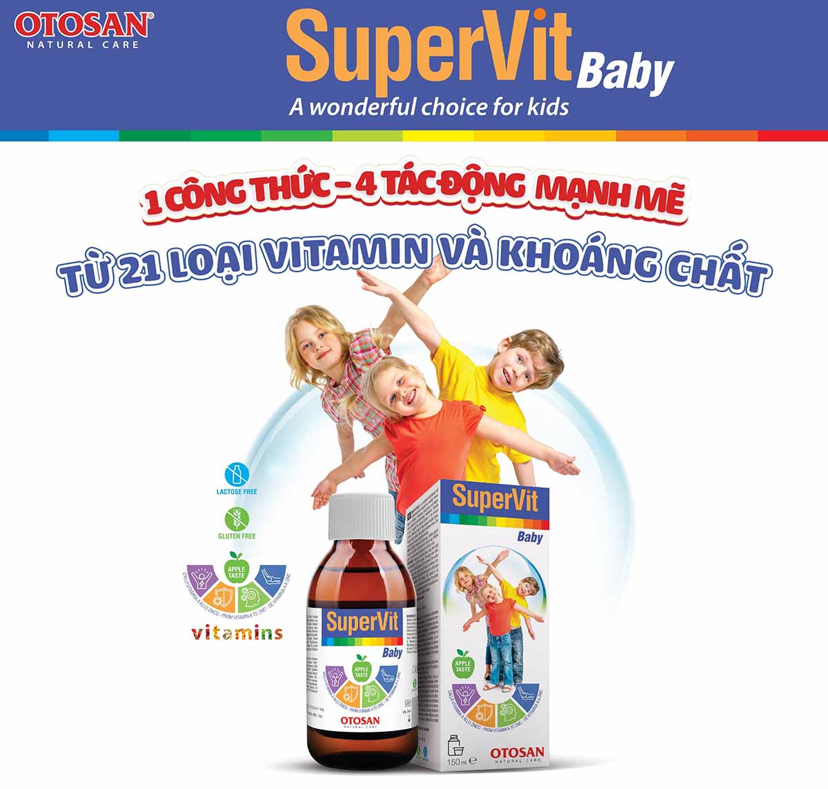 SuperVit Baby giúp tăng cường miễn dịch cho trẻ