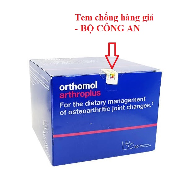 Orthomol Arthroplus có tem chống hàng giả Bộ công an cấp