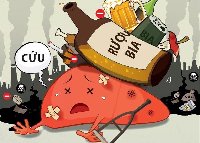 Rượu bia làm nặng thêm tình trạng ung thư gan