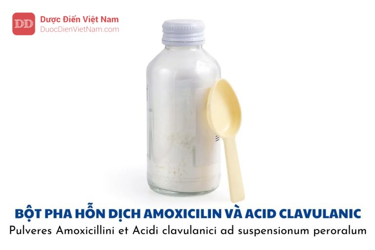 bột pha hỗn dịch Amoxicilin và Acid clavulanic