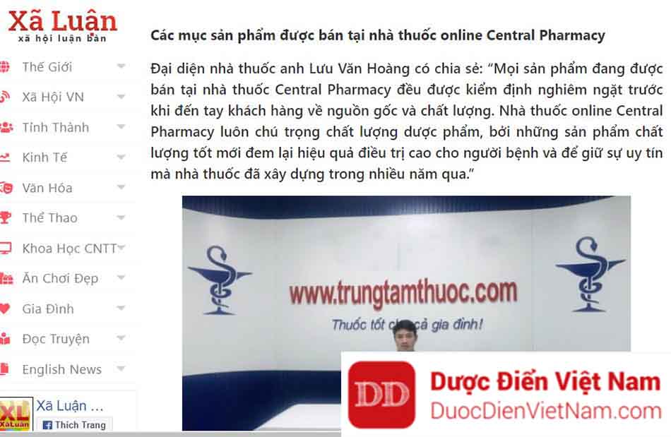 Báo xaluan.com: Nhà thuốc Cenctral Pharmacy uy tín, chất lượng tại Việt Nam