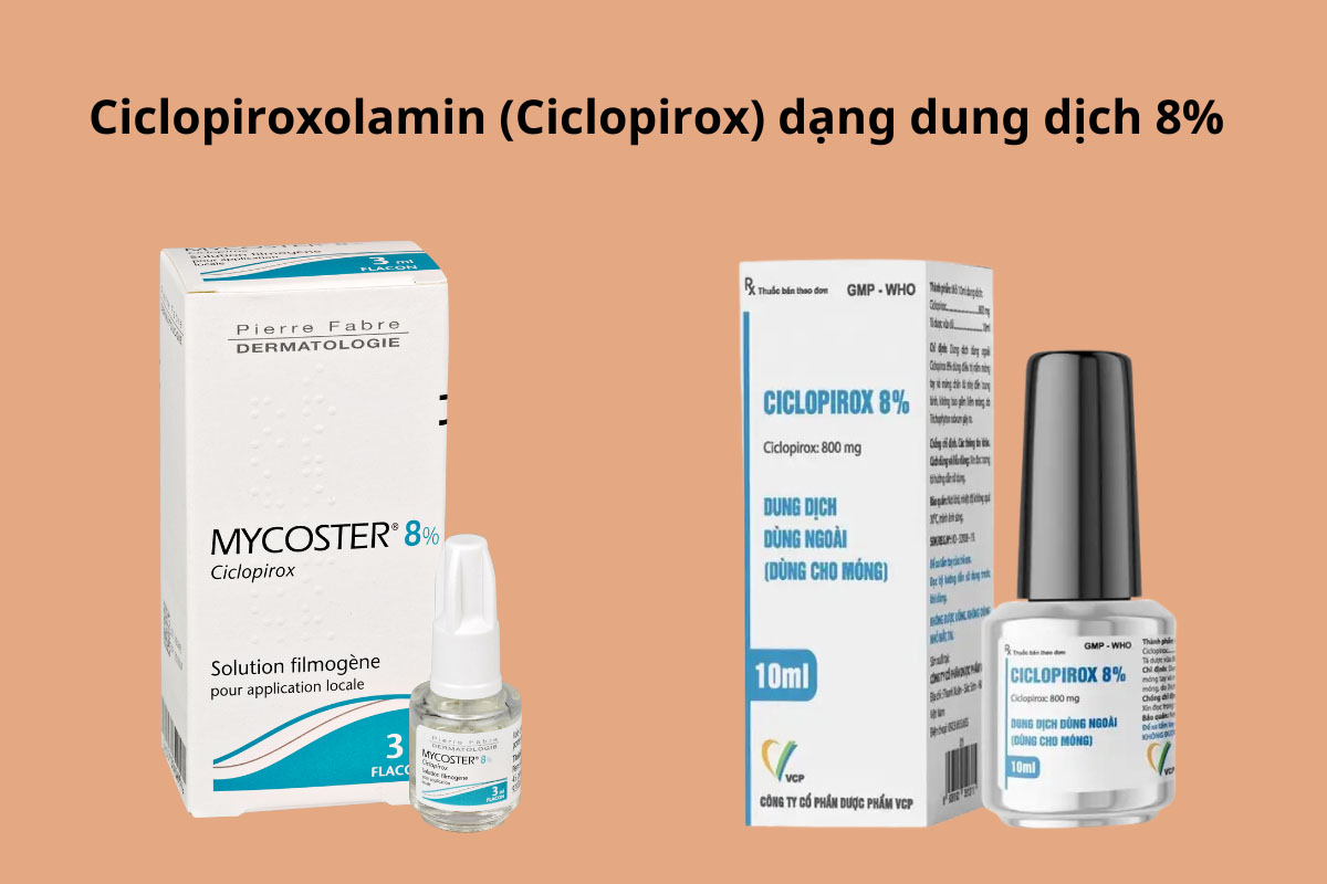 Một số sản phẩm trên thị trường hiện nay có chứa Ciclopiroxolamin