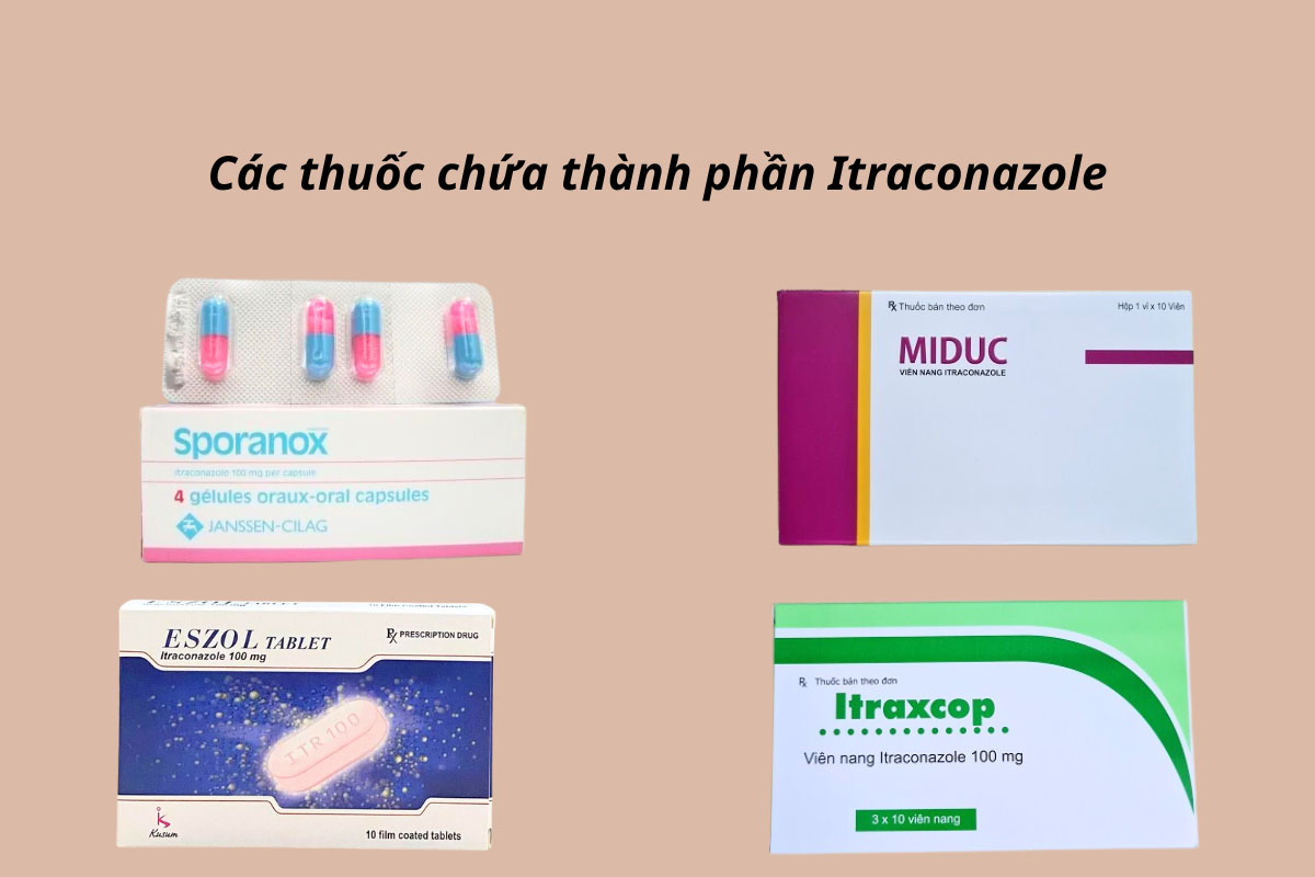 Một số sản phẩm trên thị trường hiện nay có chứa Itraconazole