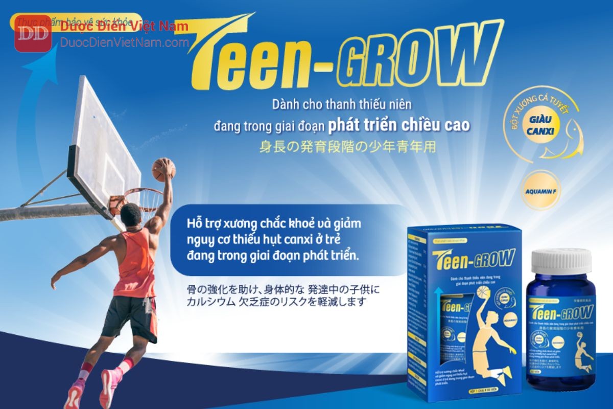 Teen-grow - Giúp bổ sung canxi, tăng trưởng chiều cao cho trẻ