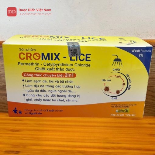 Dầu Tắm Gói Cromix Lice - Giúp làm sạch hiệu quả bã nhờn trên da, tóc và da đầu