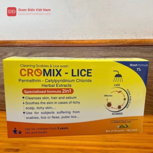 Dầu Tắm Gói Cromix Lice - Giúp làm sạch hiệu quả bã nhờn trên da, tóc và da đầu