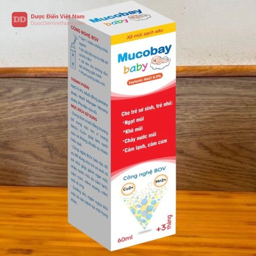 Xịt Mũi Biển Sâu Mucobay Baby - Giúp giảm nghẹt mũi, chảy nước mũi do cảm cúm