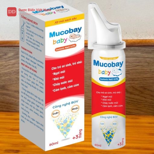 Xịt Mũi Biển Sâu Mucobay Baby - Giúp giảm nghẹt mũi, chảy nước mũi do cảm cúm