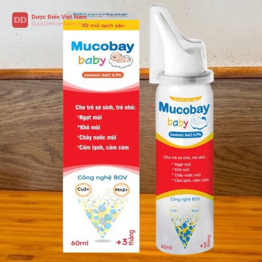 Xịt Mũi Biển Sâu Mucobay Baby - Giúp giảm nghẹt mũi, chảy nước mũi do cảm cúm