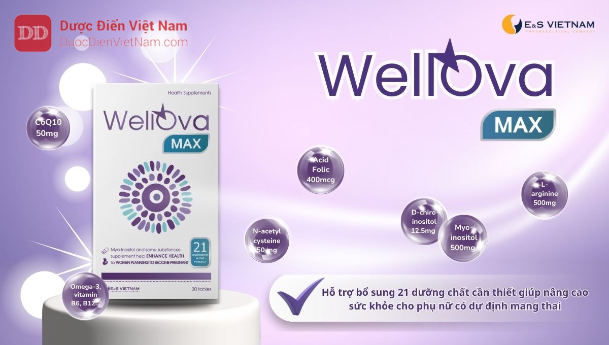 Viên uống WellOva Max được đánh giá tích cực về khả năng bổ sung đa dạng dưỡng chất cho phụ nữ sinh sản