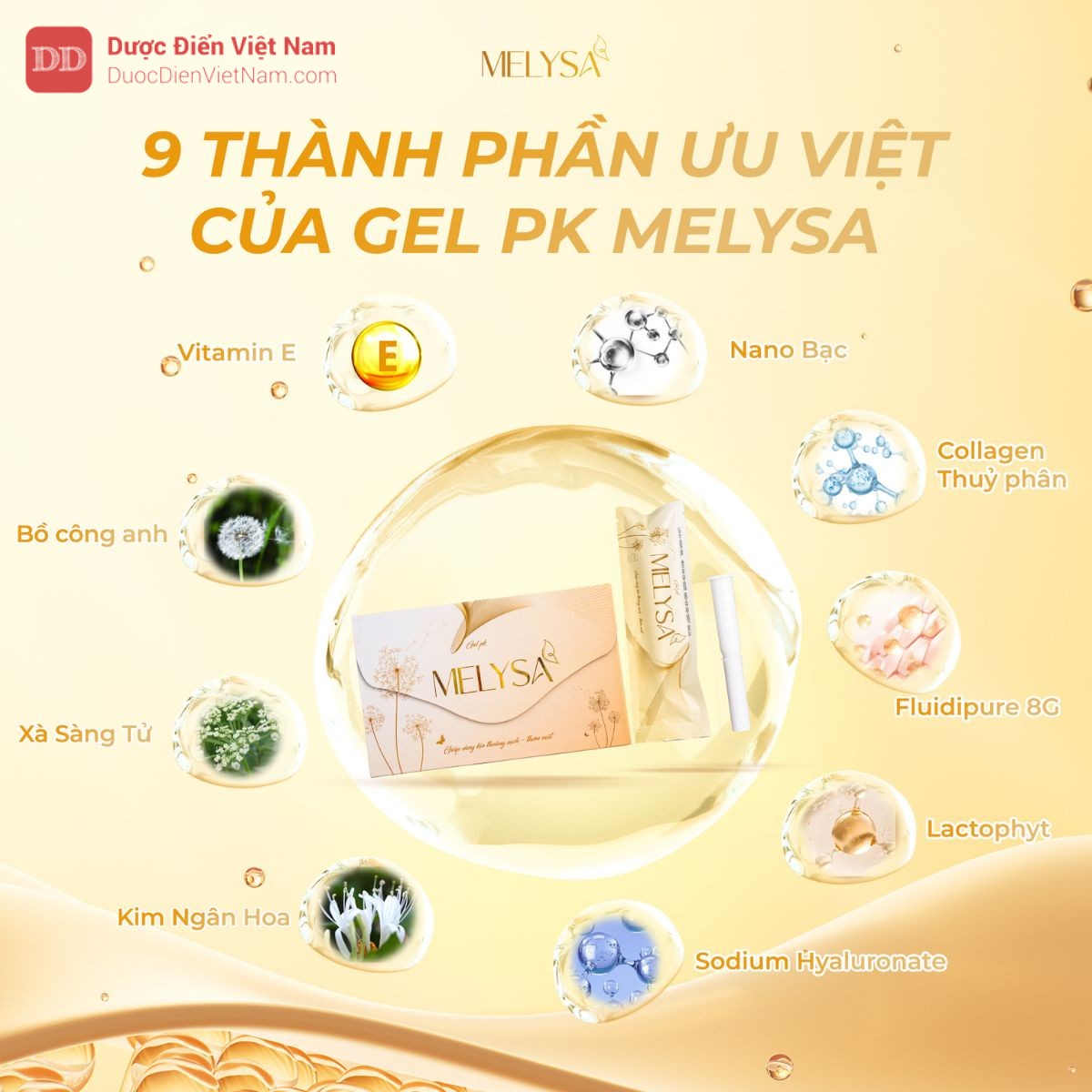 Gel PK MELYSA - Giúp duy trì độ ẩm, cân bằng pH âm đạo