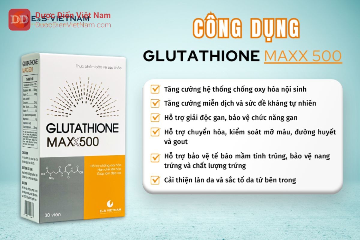 Công dụng nổi bật của Glutahione Maxx500