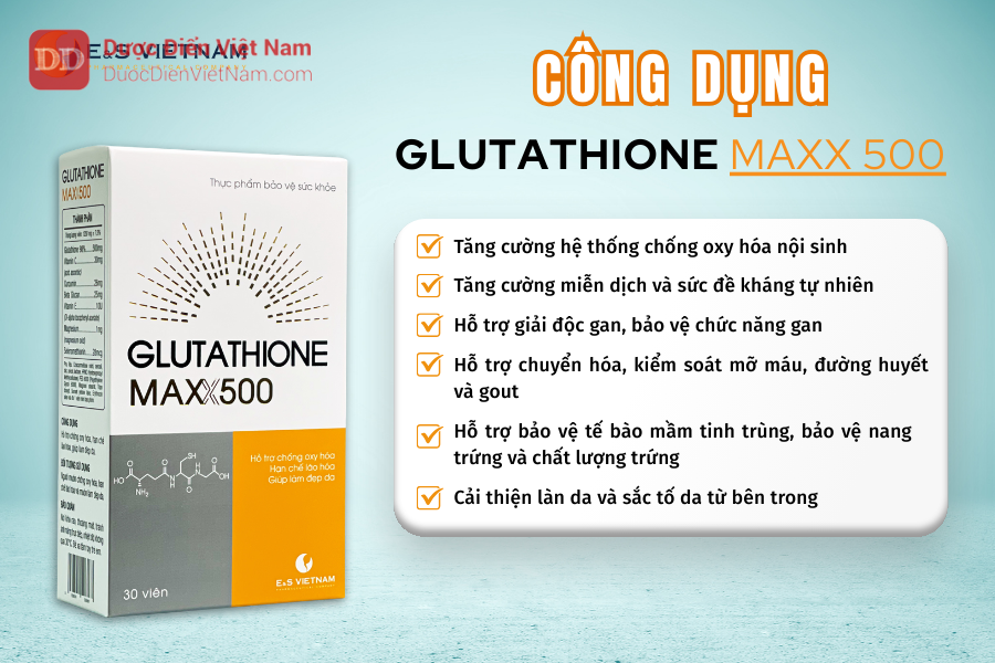 Công dụng nổi bật của Glutahione Maxx500