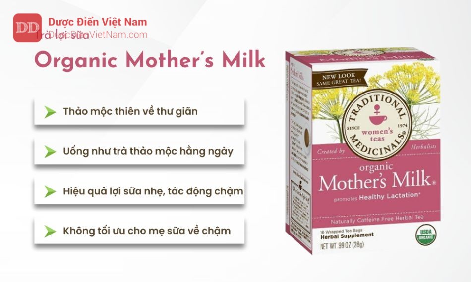 Trà lợi sữa Organic Mother’s Milk hỗ trợ mẹ thư giãn, lợi sữa theo cách tự nhiên, an toàn