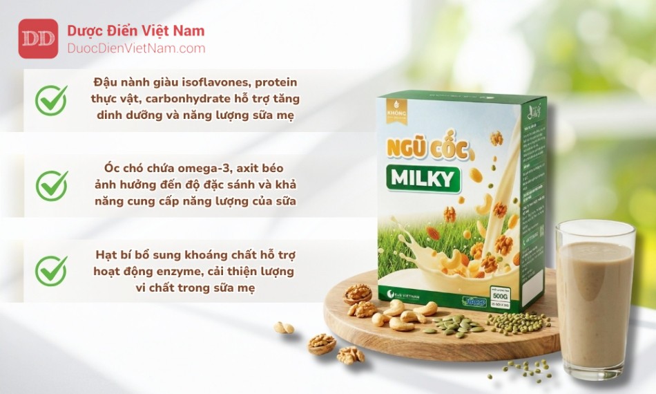 Ngũ cốc lợi sữa Milky cung cấp dinh dưỡng chuyên sâu thông qua các loại hạt dinh dưỡng