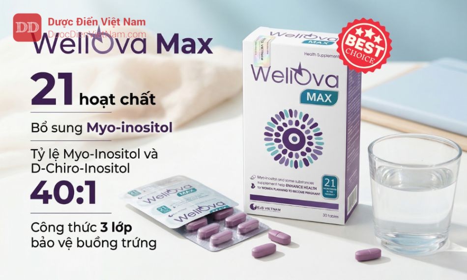 Viên uống bổ trứng WellOva Max tập trung vào các hoạt chất nhằm cải thiện chất lượng trứng