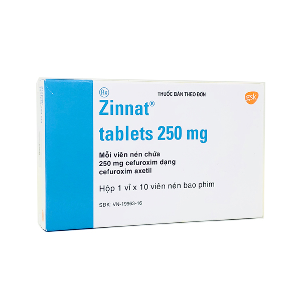 Thuốc Zinnat 250mg - Tiêu diệt mọi loại vi khuẩn - Dược Điển Việt Nam