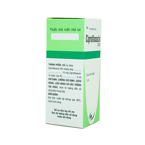 Ciprofloxacin 0.3% 5ml Bidiphar - Trị nhiễm khuẩn mắt, tai