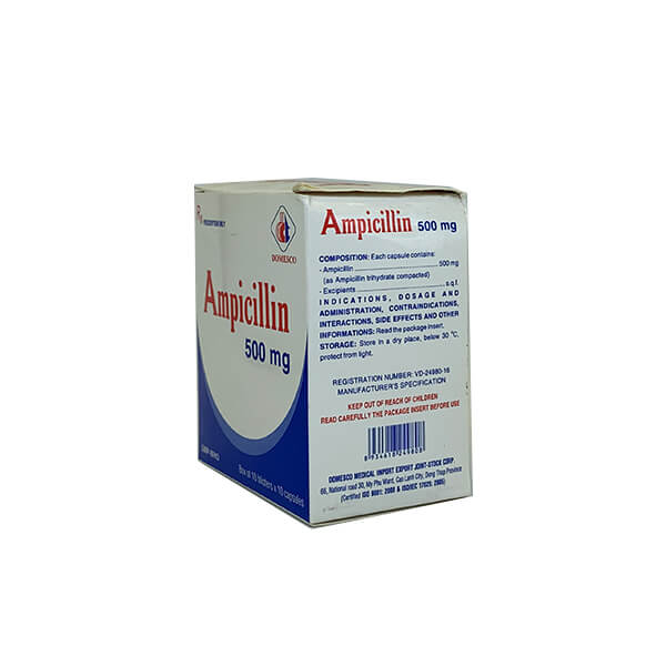 Ampicillin 500mg Domesco - Kháng sinh diệt khuẩn