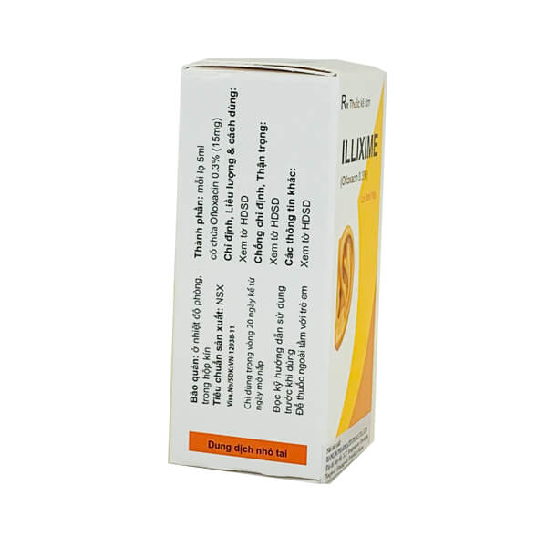 Thuốc nhỏ tai Illixime 5ml - Điều trị VIÊM TAI