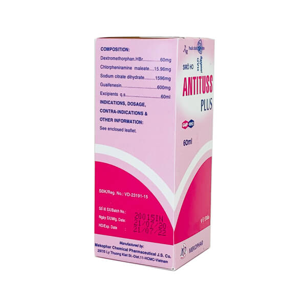 Siro ho Antituss Plus 60ml - Cắt nhanh cơn HO