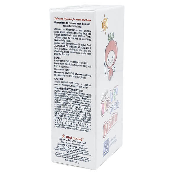 Dầu gội dược liệu trị chấy Aladin