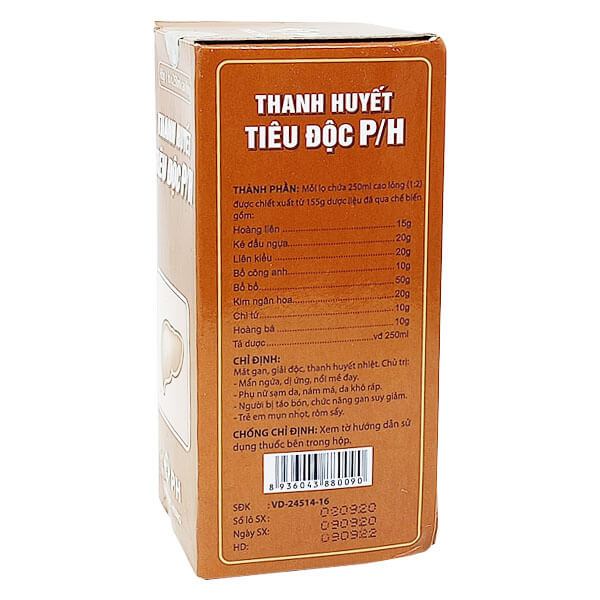 Thanh huyết tiêu độc P/H - Lương huyết, giải độc gan