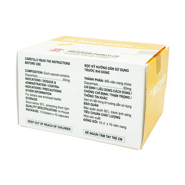 Rumacerin cap 50mg - Giảm thoái hóa khớp