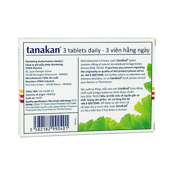 Tanakan 40mg (30 viên)