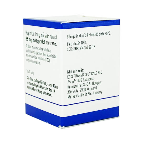 Egilok 25mg - Điều trị CAO HUYẾT ÁP, LOẠN NHỊP