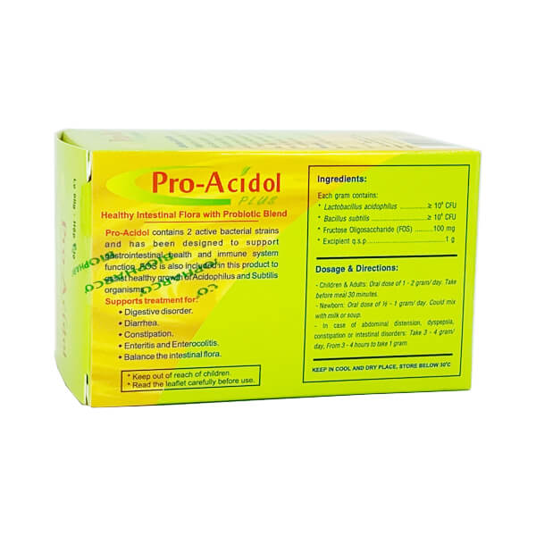 Pro-Acidol Plus - Giảm rối loạn tiêu hóa, trị táo bón