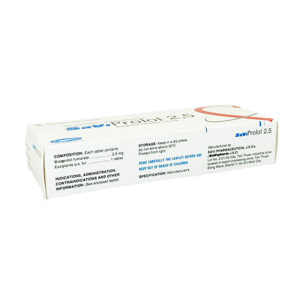 Savi Prolol 2,5 - Điều trị cao huyết áp, suy tim