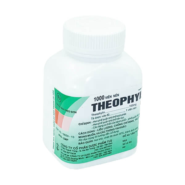 Theophylin 100mg (lọ 1000 viên) -  Chấm dứt ngay cơn hen phế quản