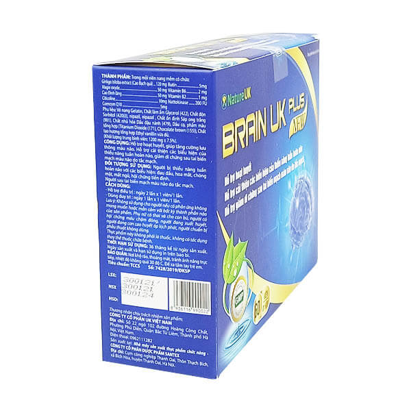 Brain UK Plus New - Tăng tuần hoàn não, giảm đột quỵ