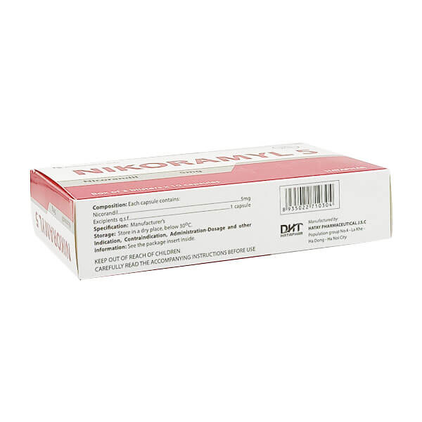 Nikoramyl 5 - Điều trị đau thắt ngực