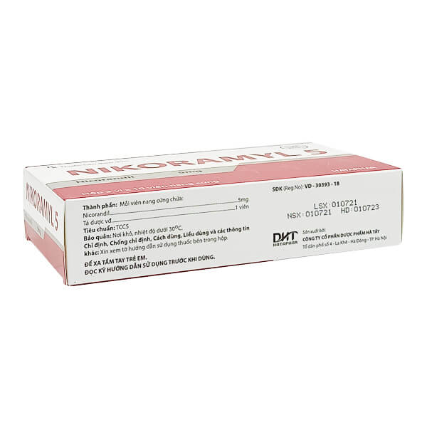 Nikoramyl 5 - Điều trị đau thắt ngực
