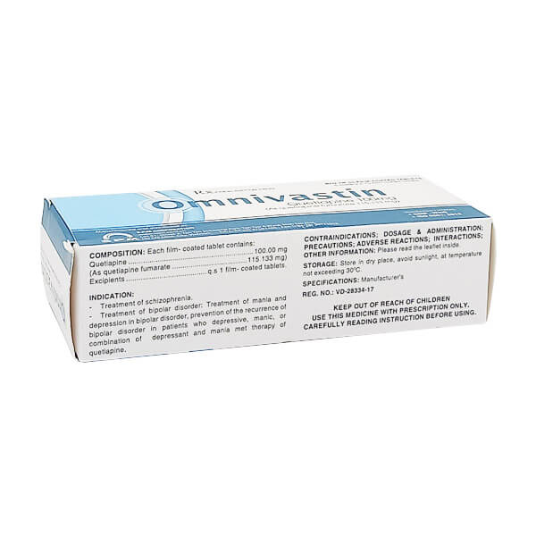 Omnivastin 100mg -  Chấm dứt RỐI LOẠN tâm thần