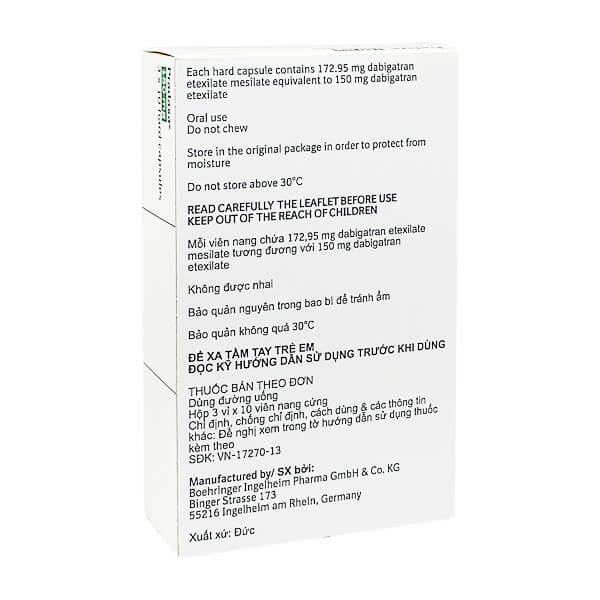 Pradaxa 150mg - Phòng ngừa TAI BIẾN, ĐỘT QUỴ