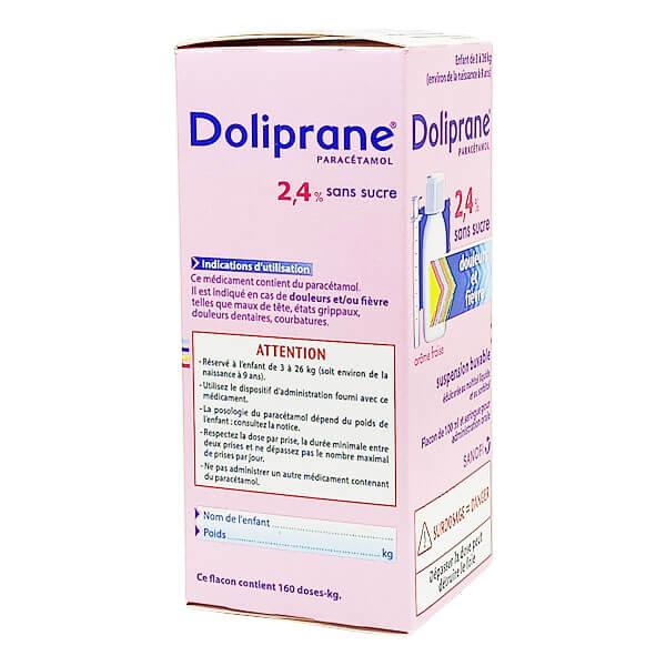 Doliprane 2,4% sans sucre