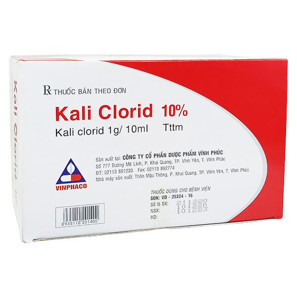 Kali clorid 10% Vinphaco - Điều trị GIẢM Kali huyết