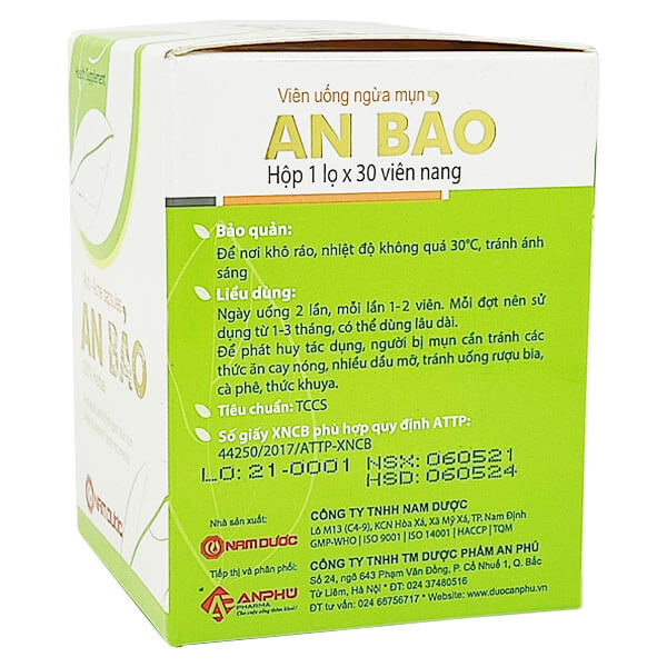 Viên uống ngừa mụn An Bảo