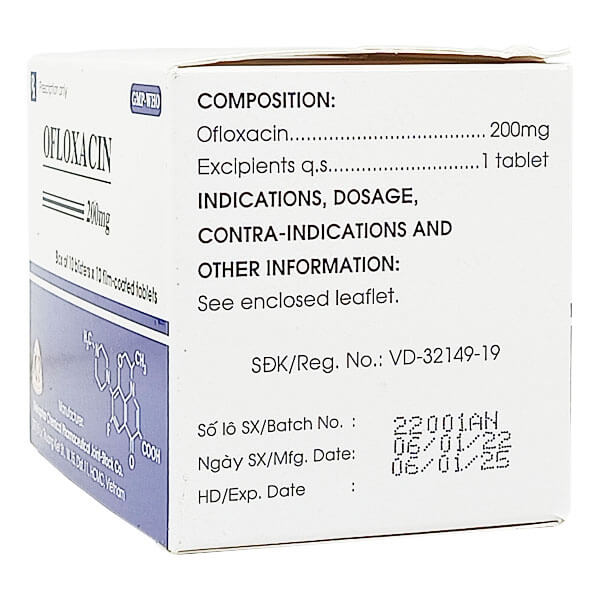 Ofloxacin 200mg Mekophar