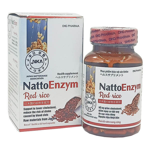 Nattoenzym Red rice (60 viên) -  Giảm mỡ máu, phòng đột quỵ