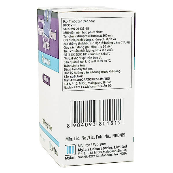 Tenofovir Disoproxil Fumarate Tablets 300mg