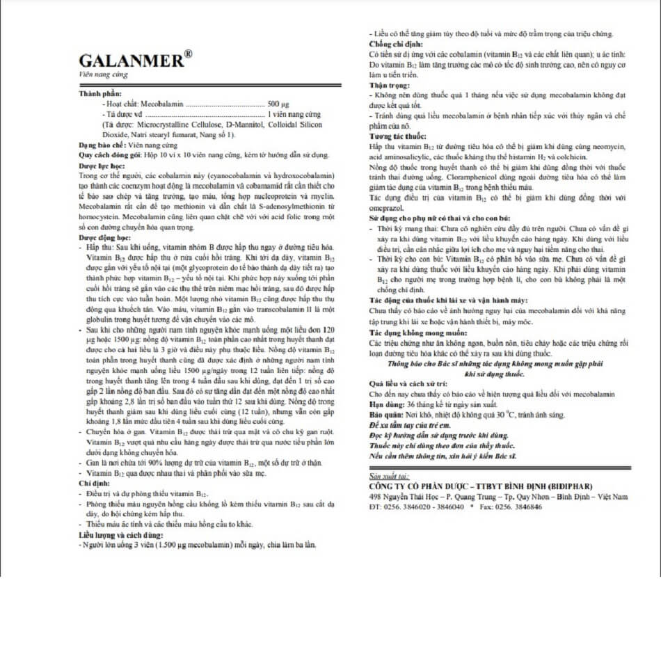 Galanmer 500mcg