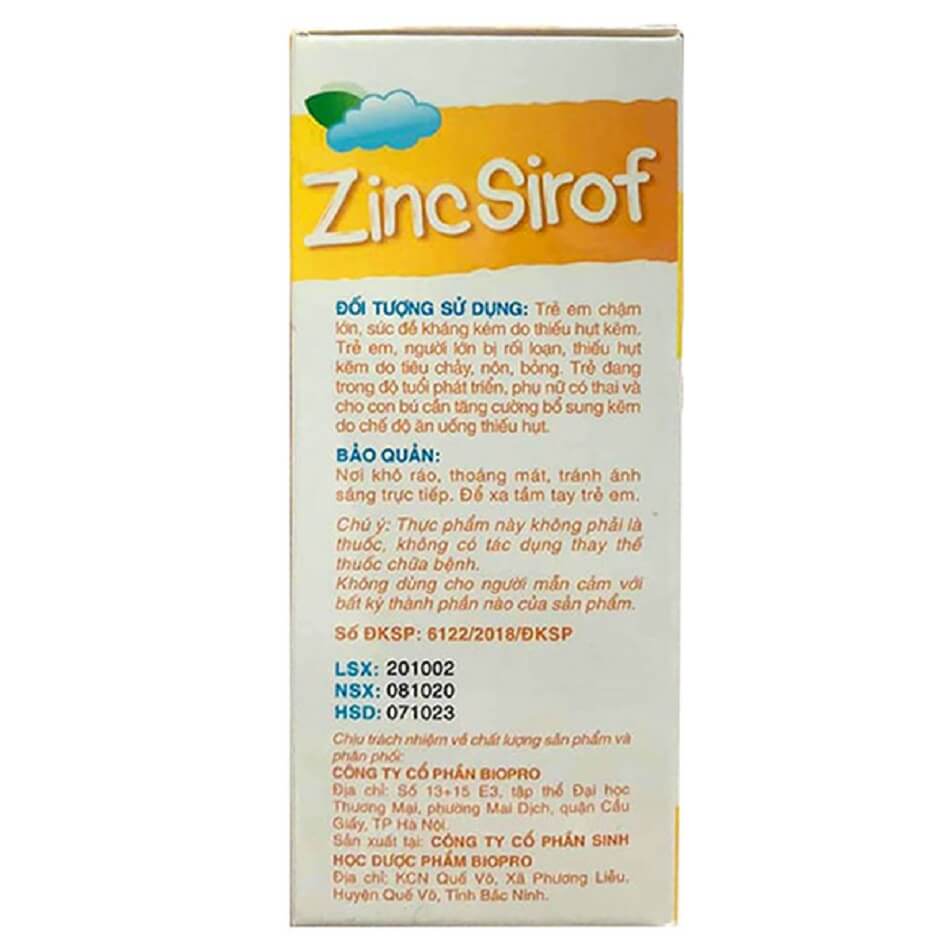 Siro ZinC Sirof 100ml